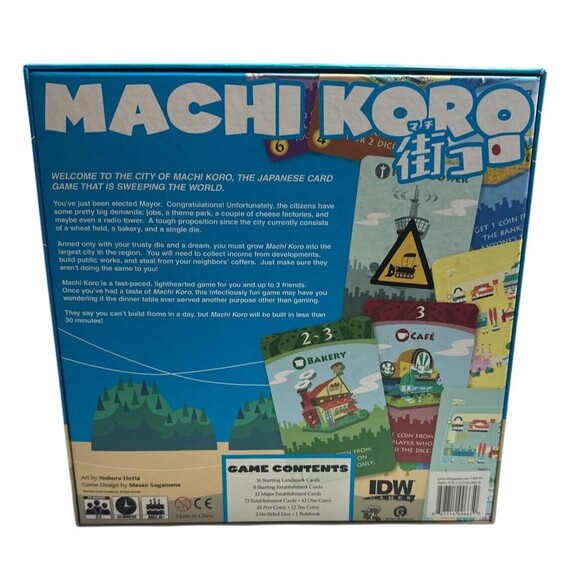 Machi Koro Card Game COMPLETE IDW Games 2014 City Building by Masao Suganuma - Picture 3 of 3